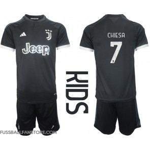 Juventus Federico Chiesa #7 Replik 3rd trikot Kinder 2023-24 Kurzarm (+ Kurze Hosen)